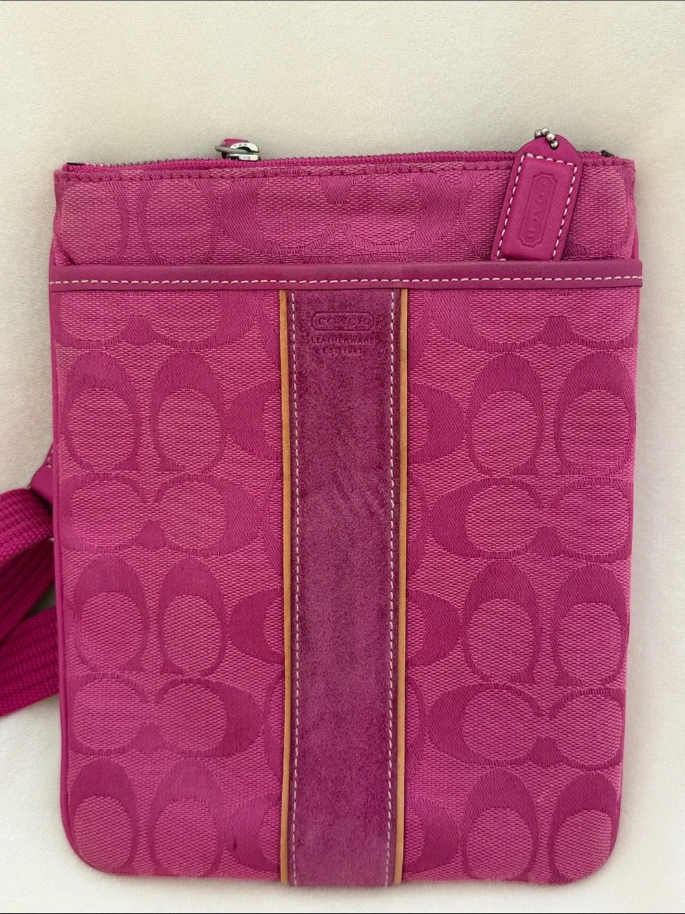 Coach Pink Signature Crossbody Pouch